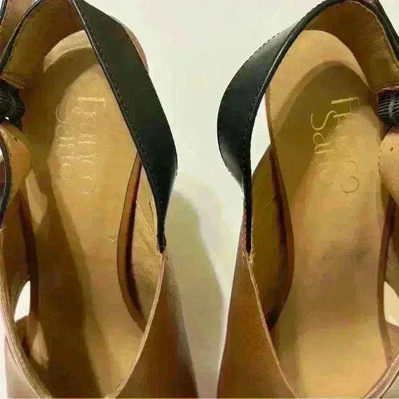 Franco Sarto Quatrain Cross Strap Slingback Heel Brown 9M brown leather hight - Picture 6 of 11